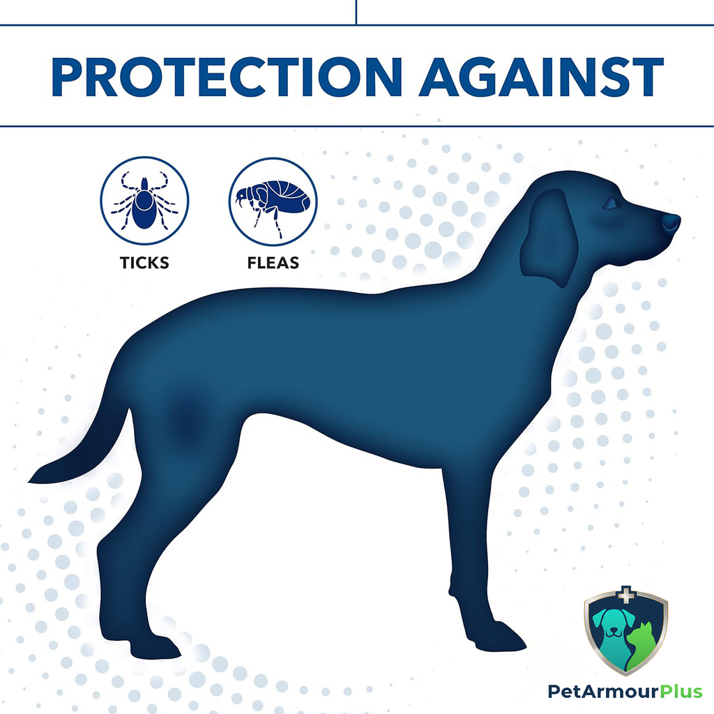 Shield Your Dog from Fleas, Ticks, and Irritating Bites for 8 Months with Pet Armour Plus